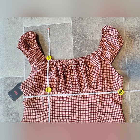 ✅️NEW Levi's Women's Clementine Cap Sleeve Red Gingham Mini Dress, SIZE: XL - Picture 9 of 16